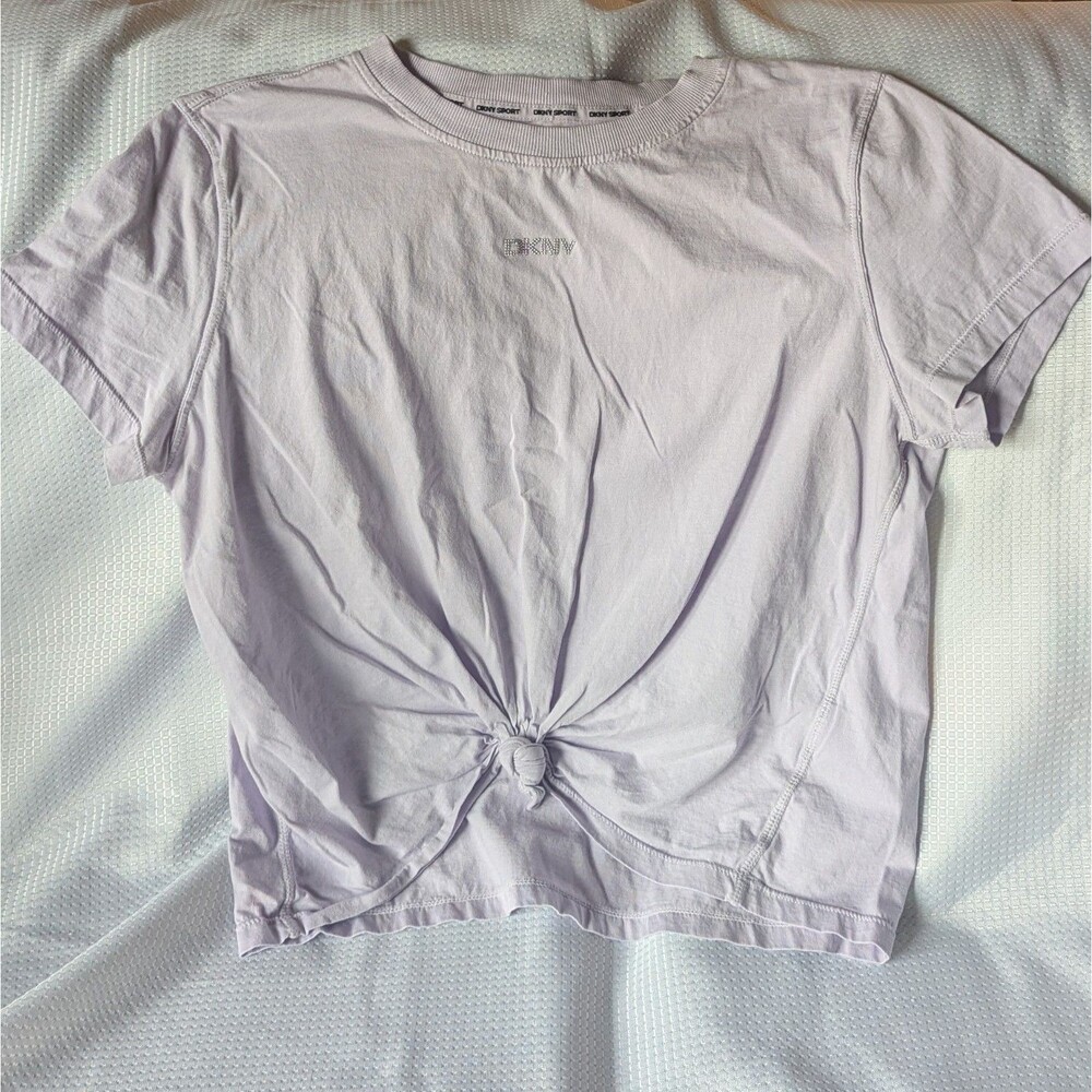 DKNY Sport Women’s Shirt Size Large Lavender Purple Front Knot